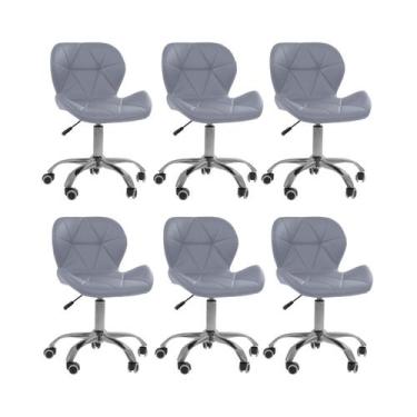 Imagem de Cadeira Office Eiffel Slim Oficial Giratória - Oficial Webshop, Cinza,