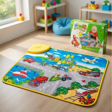 Imagem de Tapete Musical Infantil Transportes Com Led E Sons - Xcell