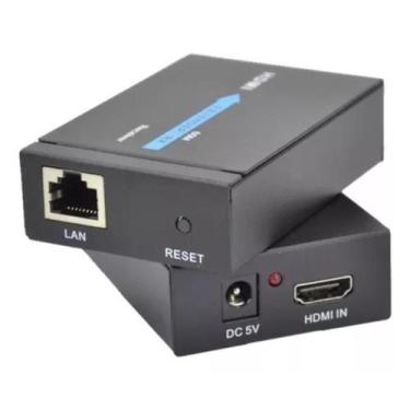 Imagem de Extensor Hdmi 60 Metros Para cabo De Rede Rj45 Cat5/6 2 Fontes NF - Ne