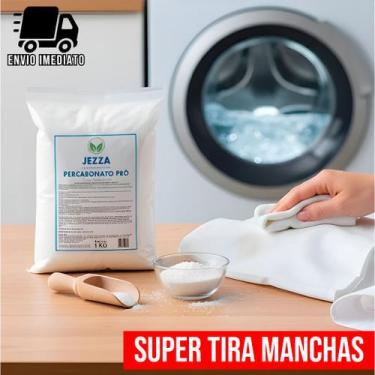 Imagem de Percarbonato de Sódio 2kg Alvejante Sem Cloro Tira Manchas Roupas Bran
