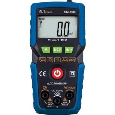 Imagem de Multímetro Digital SM-1000 com True RMS e Seleção Automática azul-preto Minipa