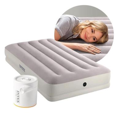 Imagem de Colchão Inflável Solteiro Dura Beam Fiber Tech Prestige Com Bomba Usb  Intex-Unissex