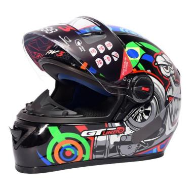 Imagem de Capacete Integral FW3 GT Turbo Preto Brilhante, Preto/Prata/Azul, 58