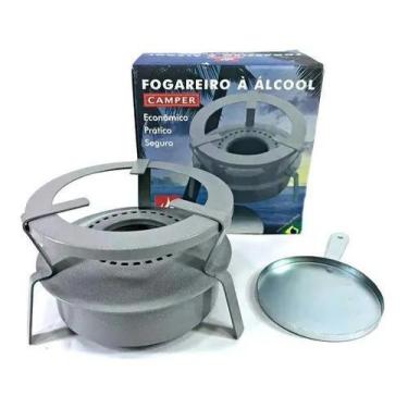 Imagem de Fogareiro A Álcool Fogão Camping Portátil Espiriteira Pesca - Congratu