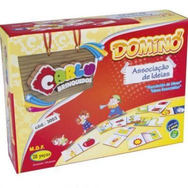 Imagem de Domino Associação de Ideias - MDF 28 Peças - Caixa Papelão - Carlu