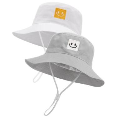Imagem de Chapéu de sol FURTALK Smile Face Bucket Hat para bebês de 0 a 5 anos U