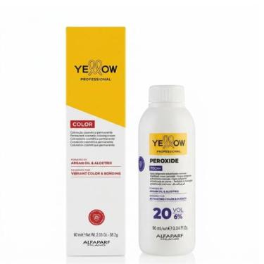 Imagem de Kit Yellow Coloração 6 Louro Escuro + Água Oxigenada 20 Vol