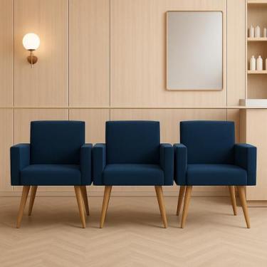 Imagem de Kit 3 Poltronas Nina Para Sala Clínica Studeo Consultório - Móveis Maf