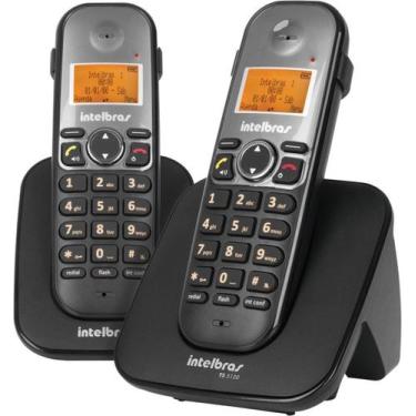 Imagem de Telefone S/ Fio Id Ramal Entrada Fone Preto - INTELBRAS