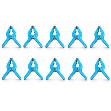 Imagem de Grampo Multiuso com Mola 100mm Azul Resistente Prático Ideal para Fixa