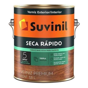 Imagem de Verniz Madeira Suvinil Base Agua 3,6lt Seca Rapido Cores Gl, Natural