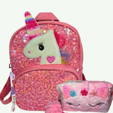 Imagem de Mochila Infantil Passeio Unicórnio Paetê com Nécessaire - Mormino, Ros