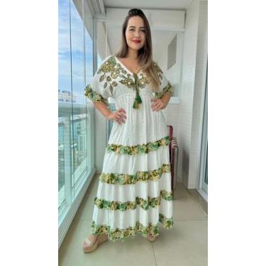 Imagem de Vestido Longo Indiano Linha Luxo Premium Boho Chic c/ Forro-cod.145 - 