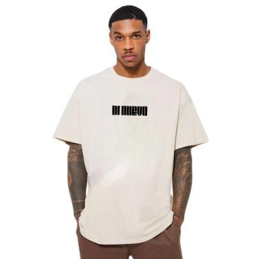 Imagem de Camiseta Oversized Gola Redonda Estampada Fé Pra Tudo Marfim - Di Nuev