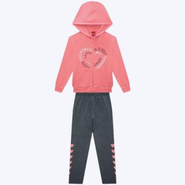 Imagem de Conjunto Moletom com Capuz e Calça Legging Infantil Menina Kyly 100079