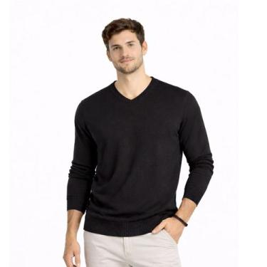 Imagem de Blusa Suéter Maculina em Tricot Frio Casaco Cardigan - KantyLan, Preto
