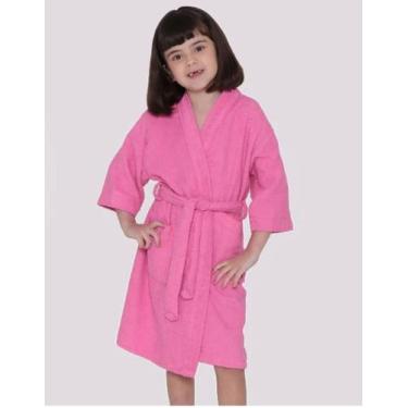 Imagem de Roupão Felpudo Infantil Tamanho 8 Atlântica, Ipe rosa