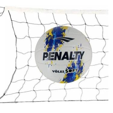 Imagem de Kit Bola de Vôlei Soft X XXIII Costurada com Rede 5m Amarelo Penalty