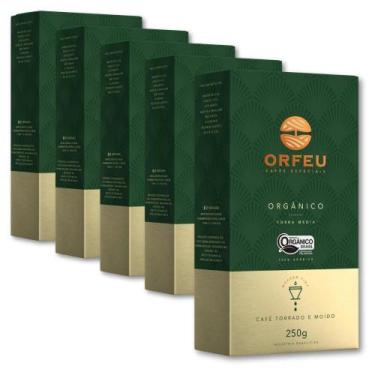 Imagem de Café Torrado e Moído Orgânico Orfeu Kit 5 Pacotes 250g