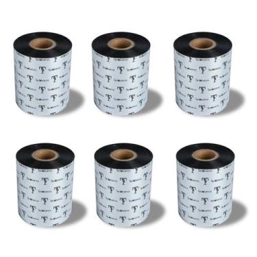 Imagem de Ribbon Techbarco 83 mm x 450 m Cera para Transferência Térmica 6 Rolos