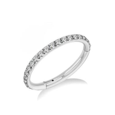 Imagem de Piercing Argola Cravejad Clicker Aço Cirúrgico 316L Ouro PVD Cor:Doura
