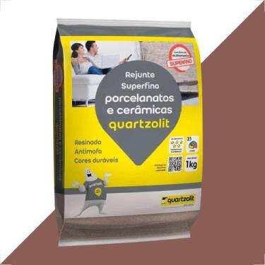 Imagem de Rejunte quartzolit 1kg porcelanato marrom cafe
