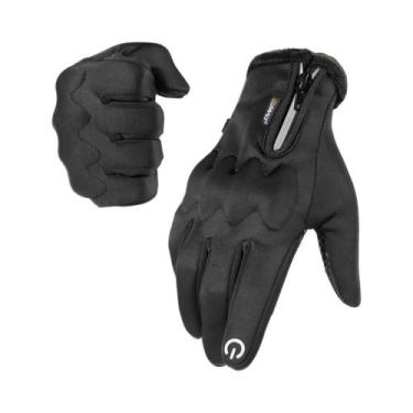 Imagem de Luvas Térmicas De Inverno Para Motocicleta À Prova De Vento Com Tela S