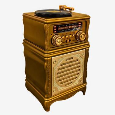 Imagem de Rádio Retrô Bluetooth FM AM SW Recarregável USB Cartão TF Entrada AUX 
