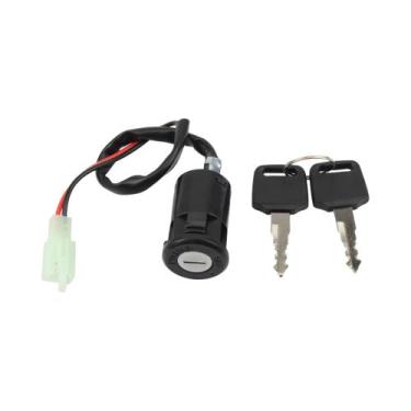 Imagem de Chave De Ignição Universal De 2 Fios Para Motocicletas Com Trava E Cha