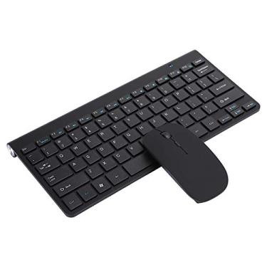 Imagem de Conjunto de teclado e mouse sem fio 2,4 G, teclado ergonômico confortável, teclado portátil de tamanho ultrafino, adequado para casa/escritório/negócios, (preto)