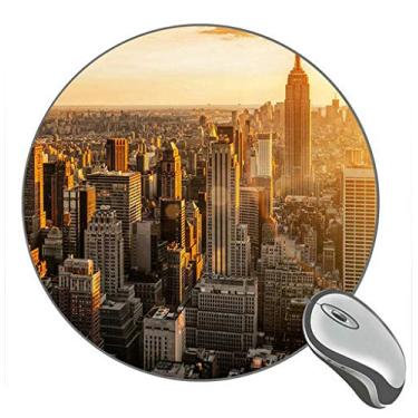 Imagem de Mouse pad de borracha para jogos New York USA Manhattan City Morning Dawn Skyscrapers Buildings