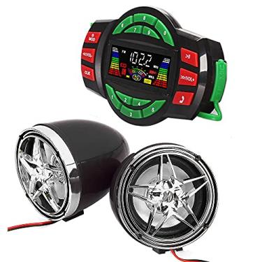 Imagem de Beyondcity UTV ATV Amplificador Bluetooth Sistema de Som Alto-falantes Mãos-Livres FM Sistema de Áudio USB Alto-falantes Estéreo 3 Polegadas 12V Motocicleta Áudio Impermeável Rádio FM Alto-falante