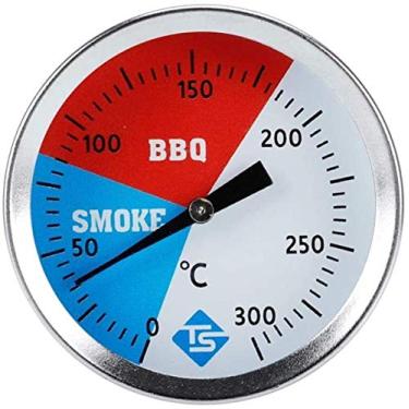 Imagem de BBQ Calibre termômetro de aço inoxidável grade de carvão fumante temperatura temperatura 0 ° C - 300 ° C Análogo do termômetro do forno/bimetal