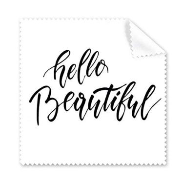 Imagem de Hello Beautiful Citação Handwriter, pano de limpeza para tela de celular, 5 peças