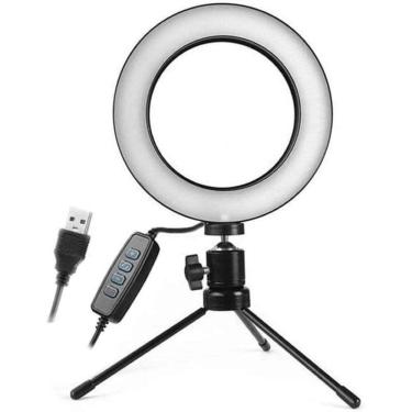 Imagem de Iluminador Ring Light 16Cm Usb Led Misto 3500K 5500K + Tripé