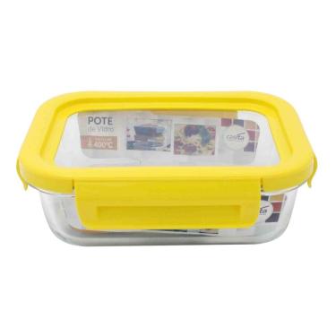 Imagem de Pote De Vidro Com Tampa 650 Ml - Amarelo