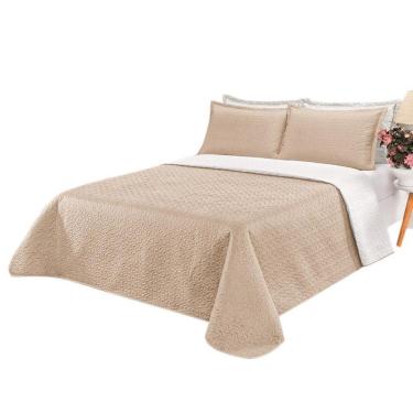 Imagem de Cobre Leito Clara Casal- Kaqui / Branco