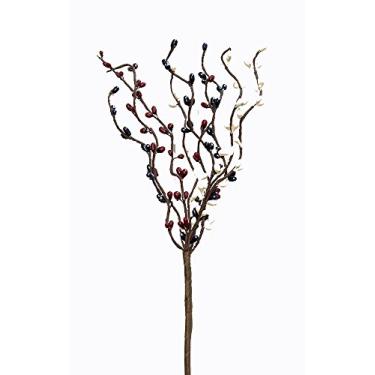 Imagem de CWI Gifts Conjunto de 6 palhetas de 9 ramos, 30 cm, mistura country, azul-marinho, marfim e vinho (FT652CMA)