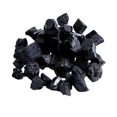 Imagem de Kiboule 20mm 50g Cristal Negro Natural Turmalina Pedra Bruta Rocha Mineral Espécime Pedras Minerais Naturais