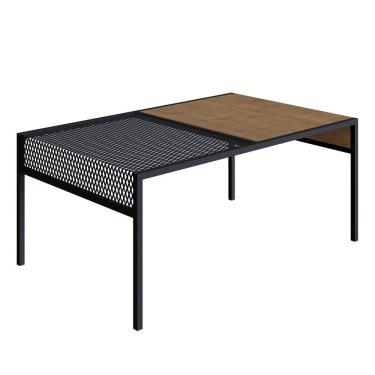 Imagem de Mesa de Centro Retangular Estilo Industrial York Vermont/Preto - Artesano