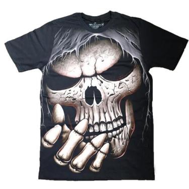 Imagem de Camiseta De Caveira Masculina Skull Camisa Preta Algodao - Hella Store