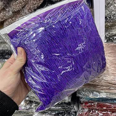 Imagem de 5 jardas 15 cm (6 polegadas) de vidro pesado cor dourada semente com contas de franja lâmpada de guarnição de artesanato, roxo