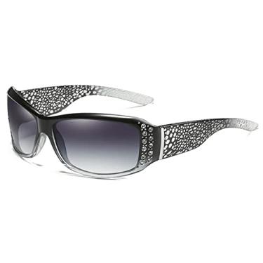 Imagem de Óculos de sol de plástico uv400 feminino luxo sexy cristal na moda feminino retrô óculos de proteção polarizados, WPGJ007 CINZA, tamanho único