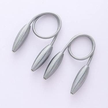 Imagem de Cinta de cortina DIY criativa sem perfuração e sem instalação, fivela magnética, prendedores de cortina, T6, 2 PCS