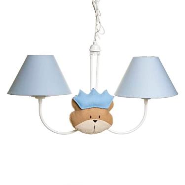 Imagem de Potinho de Mel Lustre com 2 Lâmpadas Simples com 2 Caras de Urso Príncipe, Quarto Bebê Infantil Menino