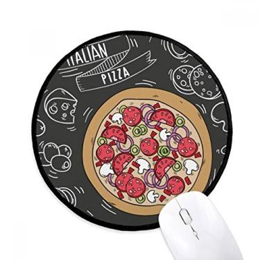 Imagem de DIYthinker Tapete de mouse com padrão de dieta residente da alfândega da Itália para mesa de escritório tapete redondo para computador