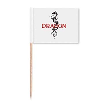 Imagem de Marcador de palito de dente com dragão mito animais do oeste oriental enfeite de festa