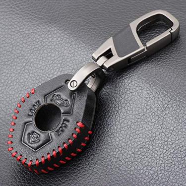 Imagem de YJADHU Capa de couro para chave de carro, apto para BMW X3 X5 Z3 Z4 3 5 7 Series E38 E39 E46 E83 E53 E60 E63 61 64 E83 E85 E86 M5 325i