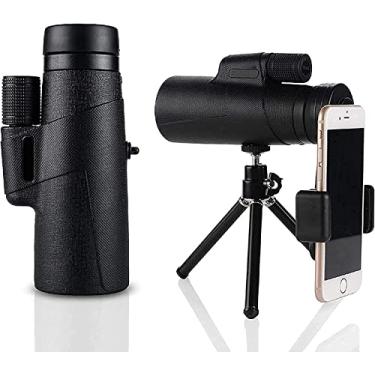 Imagem de Telescópio Monocular 12x50 Alta Definição Bak4 Prisma Monóculo à prova d'água à prova de nevoeiro com suporte para smartphone e tripé para observação de pássaros acampamento observação da vi