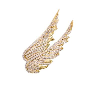 Imagem de KIZQYN Broche feminino bonito broche de asa acessórios de colar broche simples e elegante decorações acessório de fantasia (cor: ouro)
